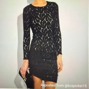 A.L.C. Black, Cotton, Long Sleeve Lace Dress ,Size XS.